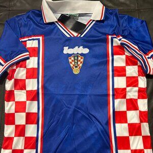 CROATIA National Team Blue RETRO JERSEY Sz Men's M,L,XL or 2XL NWT by Lotto